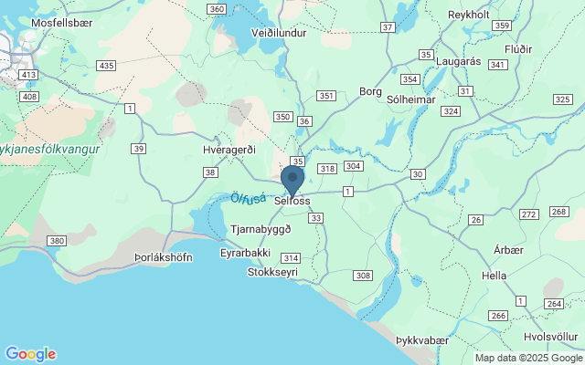 Kaart met locatie Selfosskirkja kerk